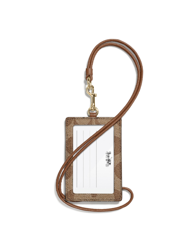 Coach-F63274-Id-Lanyard-In-Signature-Canvas-Khaki-Saddle-Balilene-depan
