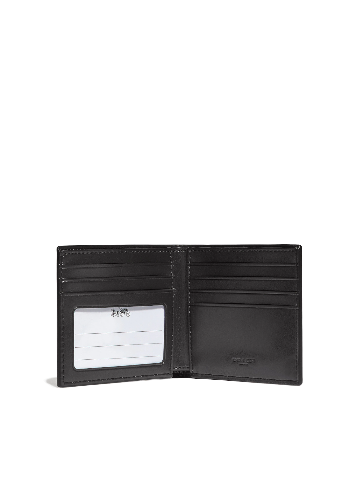 Coach-F66551-Id-Billfold-Wallet-In-Signature-Canvas-Charcoal-Black-Balilene-dalam