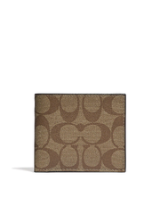 Coach-F66551-Id-Billfold-Wallet-In-Signature-Canvas-Charcoal-Gunmetal-Tan-Balilene-depan