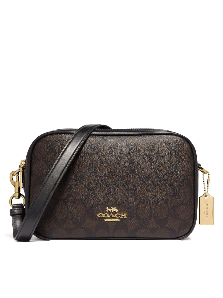 Coach F68168 Jes Crossbody In Signature Canvas Brown Black Balilene