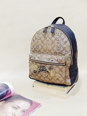 Coach F76667 Chelsea Charlie Backpack Signature Canvas Khaki Black Multi