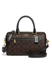 Coach Rowan Satchel In Signature Canvas Brown Black