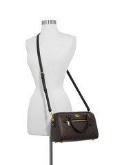 Coach Rowan Satchel In Signature Canvas Brown Black