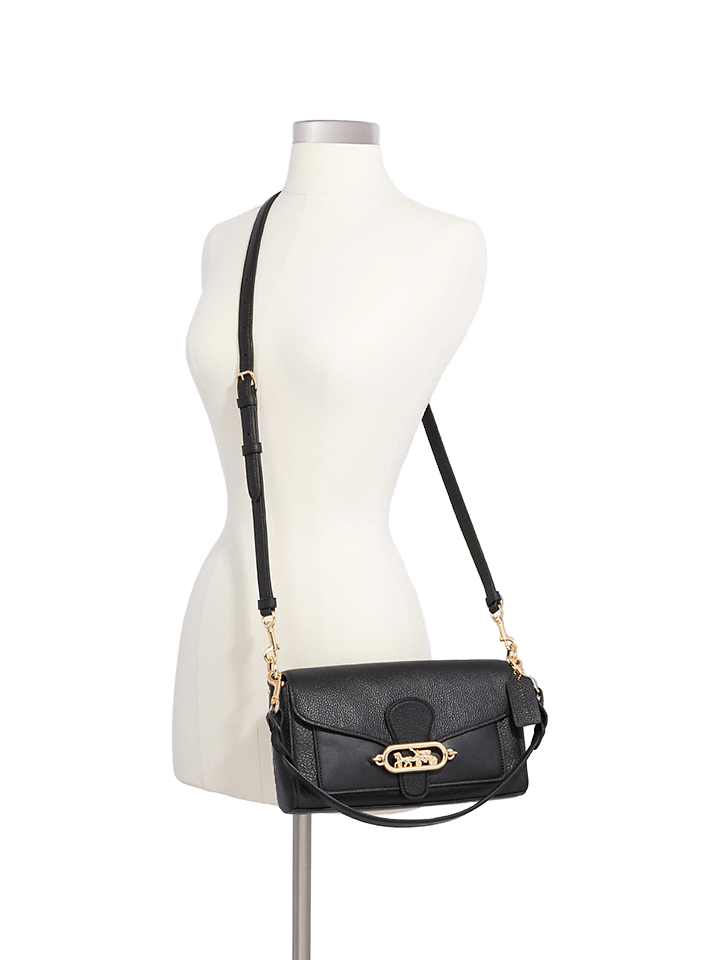 Coach small black leather shoulder bag online