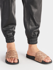 Coach-G3759-Udele-Sport-Slide-In-Signature-Canvas-Tan-Balilene-onmodel