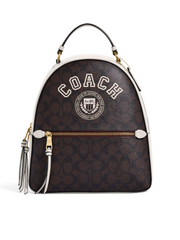 Coach-Jordyn-Backpack-In-Signature-Canvas-With-Varsity-Motif-Brown-Buttercup-Balilene-depan
