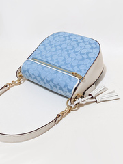 Coach Kleo Shoulder Bag 23 In Signature Chambray Light Denim Chalk