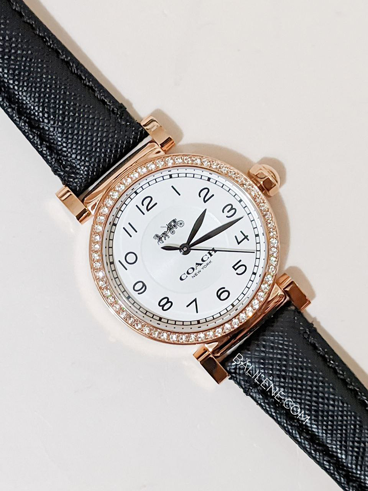 Coach-Madison-Rose-Gold-Women-Watch-with-Leather-Strap-Black-Balilene-detail-dial