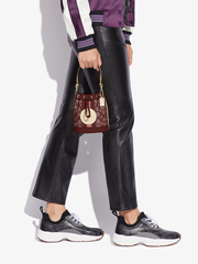 Coach Mini Dempsey Bucket Bag In Signature Jacquard With Stripe And Coach Patch Wine Multi