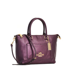 Coach F38053 Mini Emma Satchel Metallic Raspberry