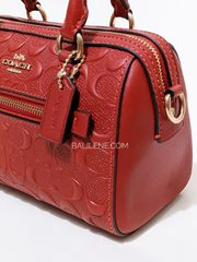 Coach Mini Rowan Crossbody In Signature Leather Red
