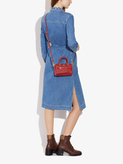 Coach Mini Rowan Crossbody In Signature Leather Red