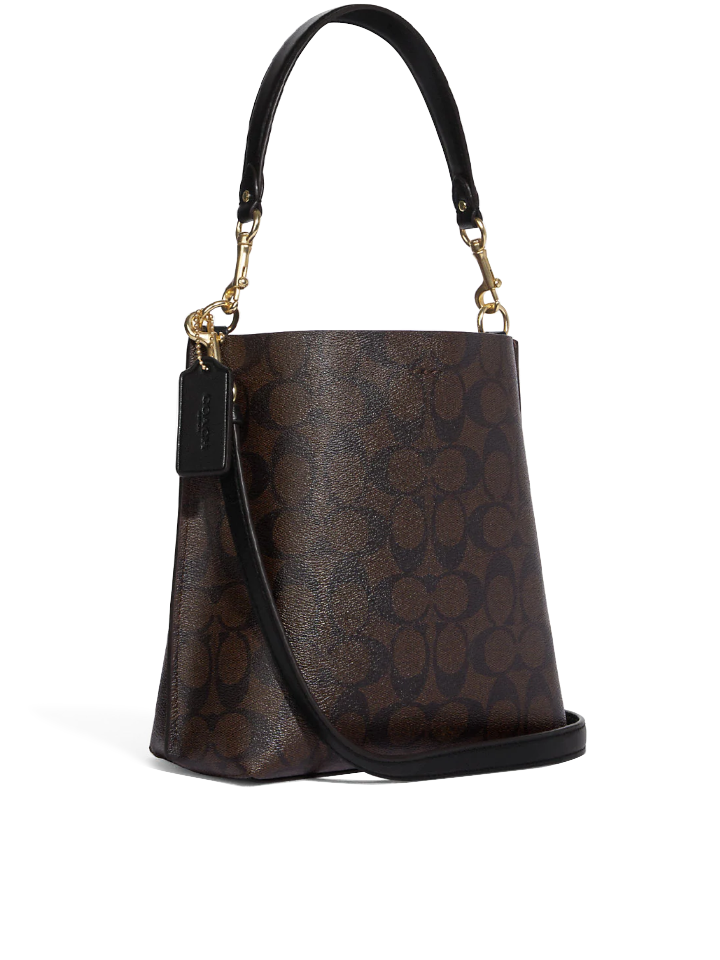 Coach-Mollie-Bucket-Bag-22-In-Signature-Canvas-Brown-Black-Balilene-belakang
