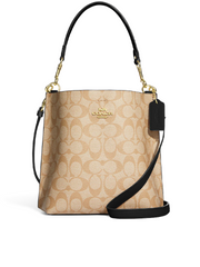 Coach Mollie Bucket Bag 22 In Signature Canvas Khaki/Black