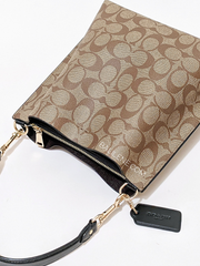 Coach Mollie Bucket Bag 22 In Signature Canvas Khaki/Black