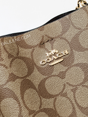 Coach Mollie Bucket Bag 22 In Signature Canvas Khaki/Black