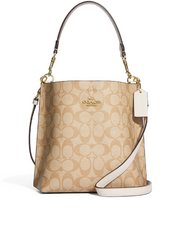 Coach Mollie Bucket Bag 22 In Signature Canvas Light Khaki Chalk