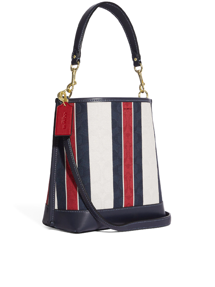 Coach CA178 Mollie Bucket on sale Bag 22 In Signature Jacquard With Stripes