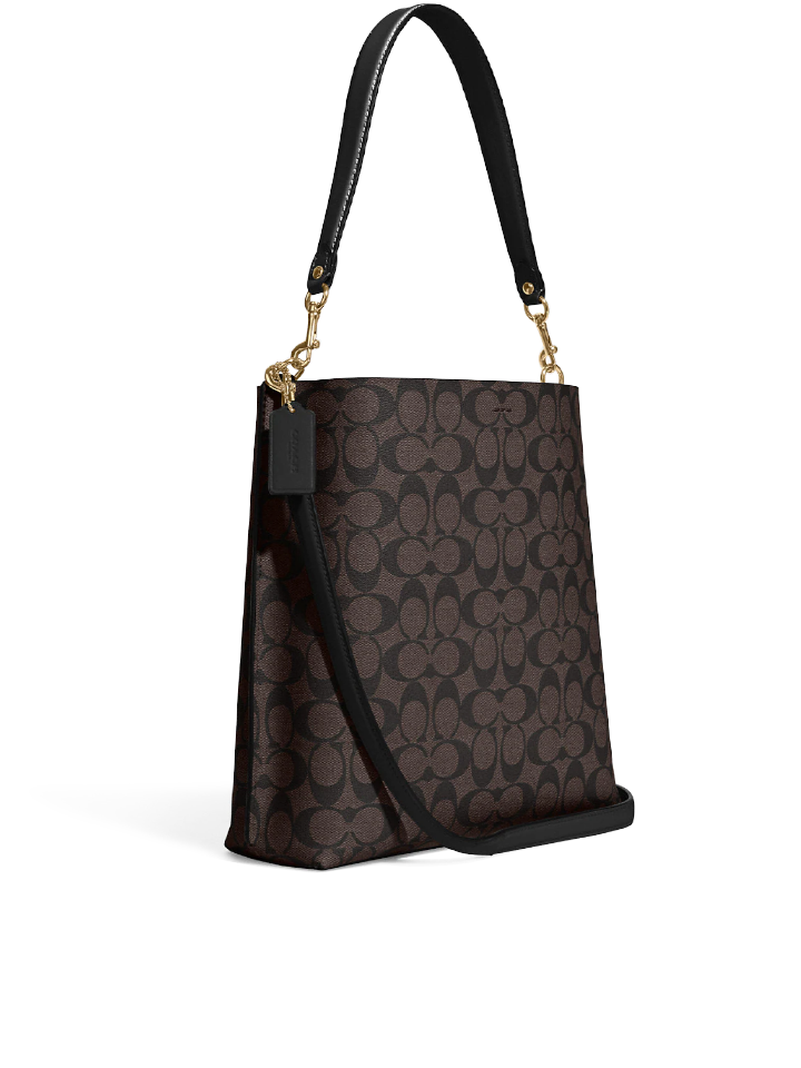 Coach-Mollie-Bucket-Bag-In-Signature-Canvas-Brown-Black-Balilene-belakang