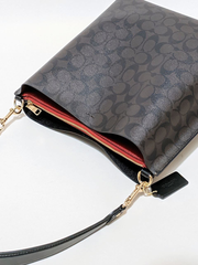 Coach Mollie Bucket Bag In Signature Canvas Brown Black