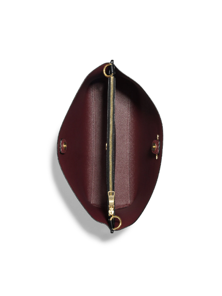 Coach-Mollie-Bucket-Bag-In-Signature-Canvas-Khaki-Black-Balilene-dalam