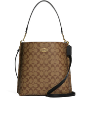Coach-Mollie-Bucket-Bag-In-Signature-Canvas-Khaki-Black-Balilene-depan