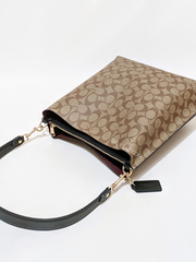 Coach-Mollie-Bucket-Bag-In-Signature-Canvas-Khaki-Black-Balilene-detail-belakang