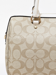 Coach Rowan Satchel In Signature Canvas Light Khaki Chalk