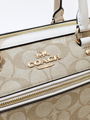 Coach Rowan Satchel In Signature Canvas Light Khaki Chalk
