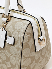 Coach Rowan Satchel In Signature Canvas Light Khaki Chalk