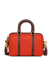 Coach Ruby Satchel 18 In Colorblock Brass/Red Orange Multi