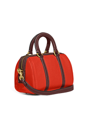 Coach Ruby Satchel 18 In Colorblock Brass/Red Orange Multi