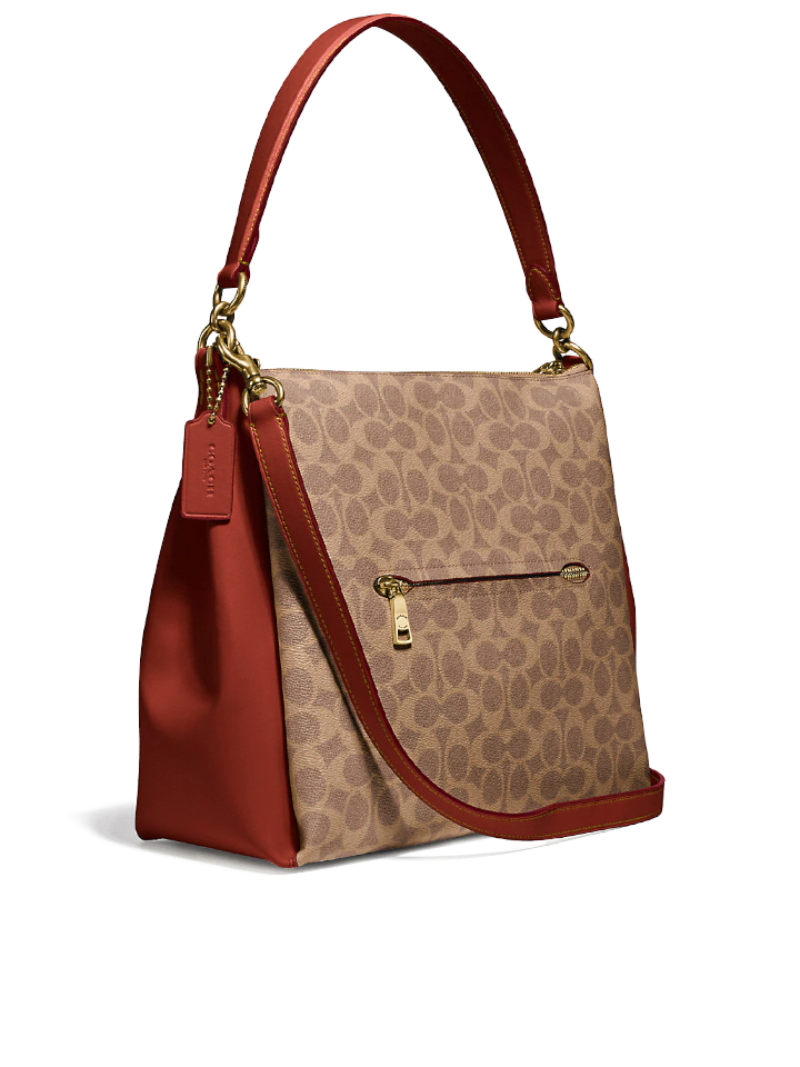 Coach Shay Shoulder Bag In Signature Canvas Tan Rust