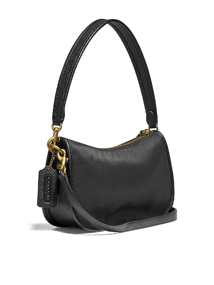 Coach-Swinger-Bag-With-Vintage-Rose-Print-Interior-Black-Balilene-belakang