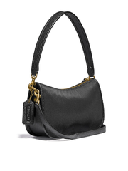 Coach-Swinger-Bag-With-Vintage-Rose-Print-Interior-Black-Balilene-belakang