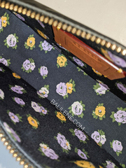 Coach-Swinger-Bag-With-Vintage-Rose-Print-Interior-Black-Balilene-detail-dalam