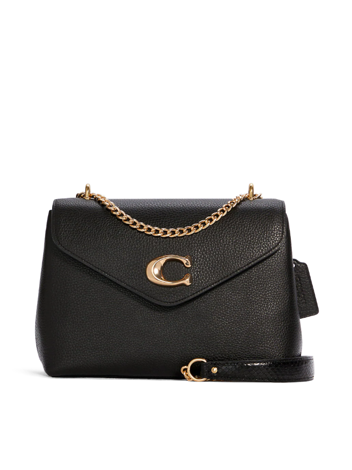 Coach-Tammie-Shoulder-Bag-Black-Balilene-depan