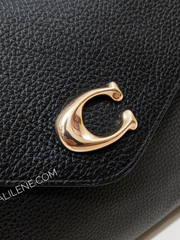 Coach-Tammie-Shoulder-Bag-Black-Balilene-detail-logo