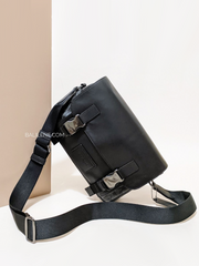 Coach Track Crossbody In Signature Canvas Gunmetal/Charcoal Black