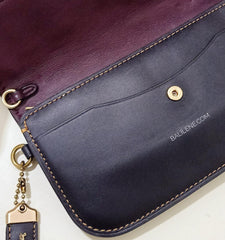 Coach 22935 Small Tea Rose Wristlet Black Clutch Bag