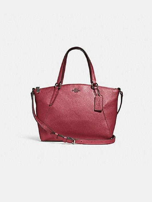 Coach 29639 Metallic Pebble Leather Mini Kelsey Hot Pink