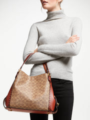 Coach 30220 Edie Signature Shoulder Bag 31 Rivets Rust