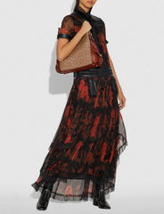 Coach 30220 Edie Signature Shoulder Bag 31 Rivets Rust