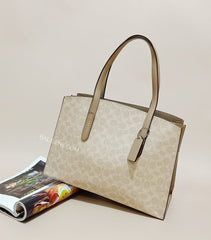 Coach 31210 Charlie Carryall In Signature Canvas Sand Taupe