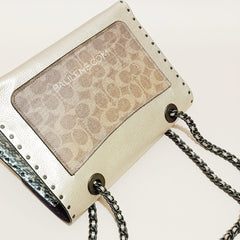 Coach 39679 Parker Signature Rivets Metalik Tan Platinum