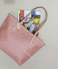 Coach City Tote In Signature Canvas Candy Pink