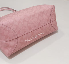 Coach City Tote In Signature Canvas Candy Pink