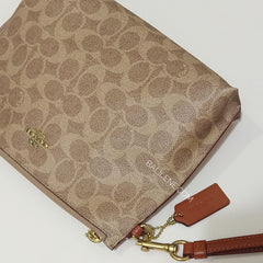 Coach 68332 Charlie Pouch In Signature Colorblok Tan Rust