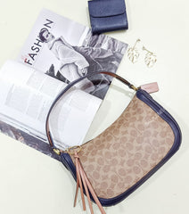 Coach 69593 Handbag Sutton Tan Ink Light Peach