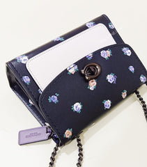 Coach 76124 Parker 18 With Vintage Rosebud Print Black Multi